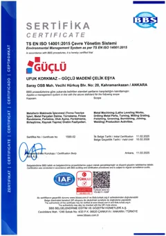 ISO 14001 Çevre Yönetim Sistemi sertifikası